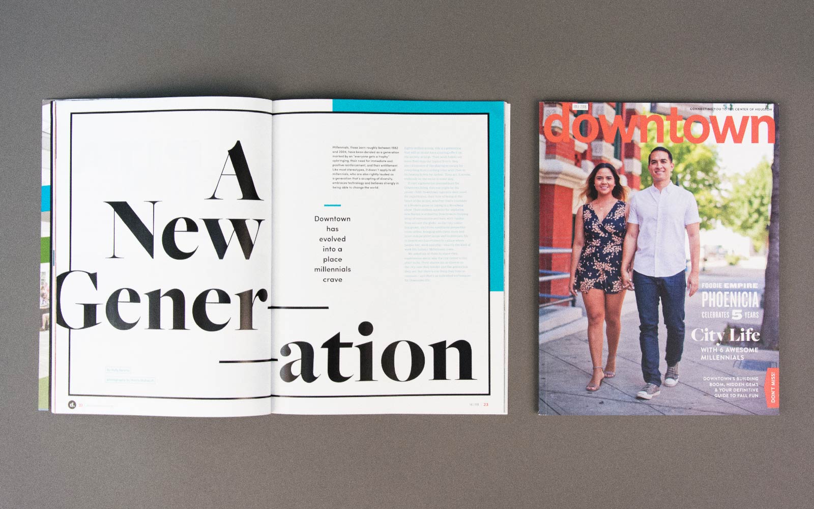 Downtown Magazine Fall 2016 cover feature title spread