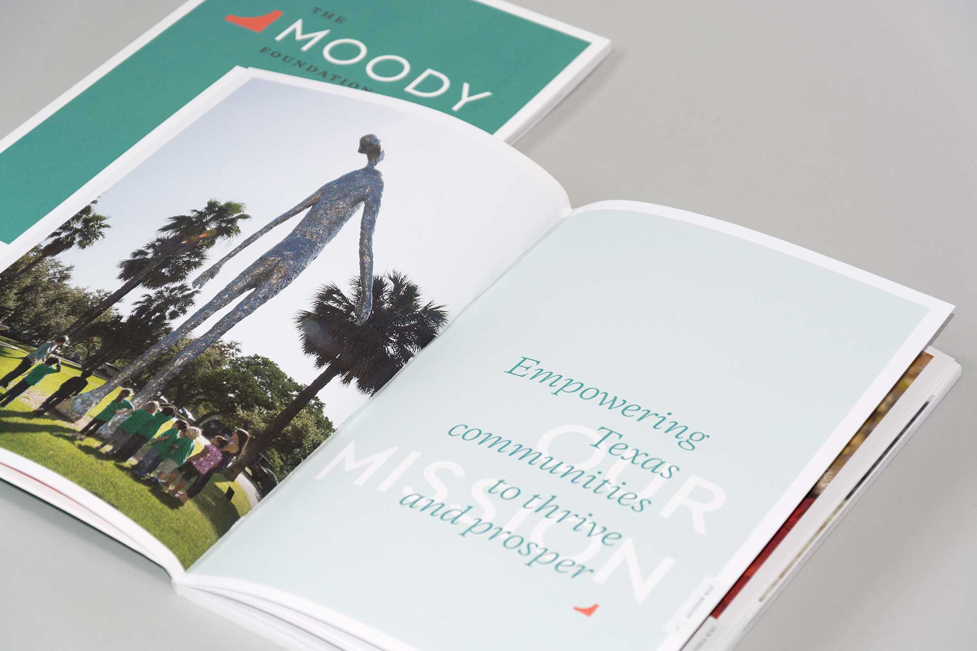 Moody Foundation Annual Report section title spread